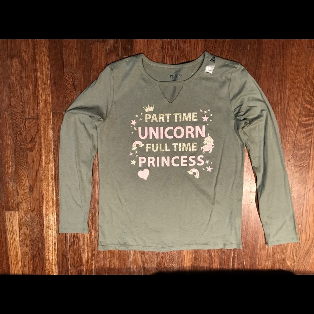 Long sleeve tee size 14 green